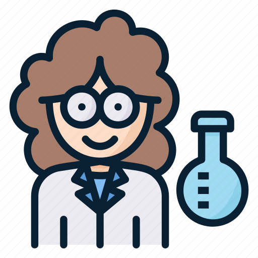 Woman, scientist, female, flask, laboratory, girl icon - Download on Iconfinder