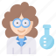 woman, scientist, female, flask, laboratory, girl 