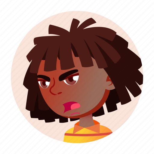 African, avatar, black, child, expression, face, girl icon - Download on Iconfinder