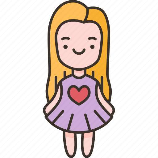 Doll, girl, cute, kid, play icon - Download on Iconfinder