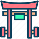 chinese, gate, arch, japanese, asia