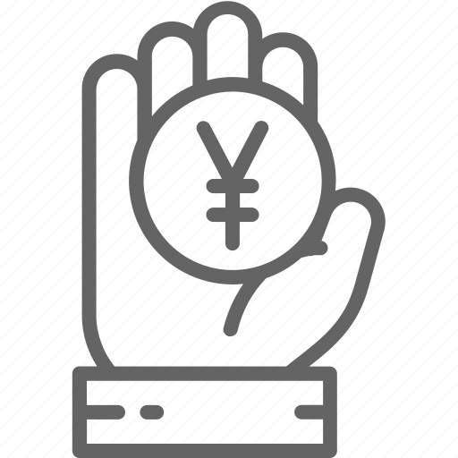 China, chinese, coin, currency, hand, money, yen icon - Download on Iconfinder