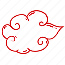 cloud, red, white, chinese, tradition