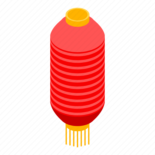 Cartoon, chinese, cylindrical, gold, isometric, lantern, paper icon - Download on Iconfinder