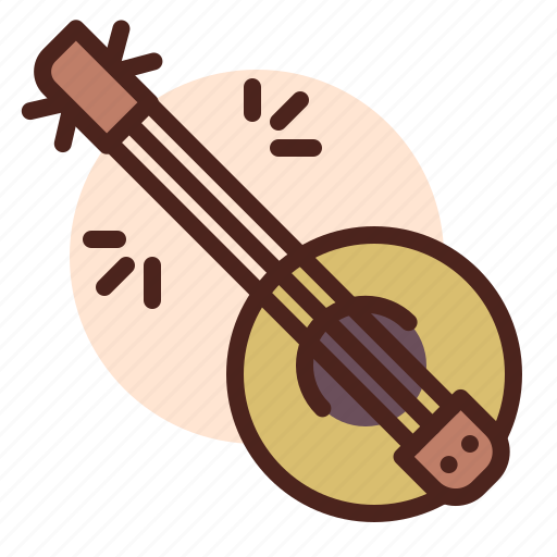 Asia, banjo, guitar, medieval, music, play, sing icon - Download on Iconfinder
