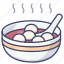 chinese, soup, balls, rice 