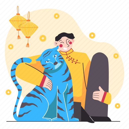 Water, tiger, chinese, celebration, traditional, culture, new year illustration - Download on Iconfinder