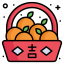 tangerine, basket, traditional, vintage, chinese, new year, food 