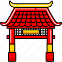 gate, chinese, traditional, china, asian, red, door, holiday, pagoda