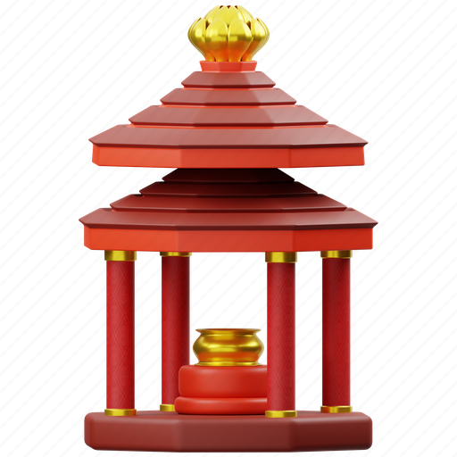 Pagoda, chinese, tradition, asian, culture, imlek, lunar new year 3D illustration - Download on Iconfinder