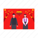 male, female, standing, chinese, newyear