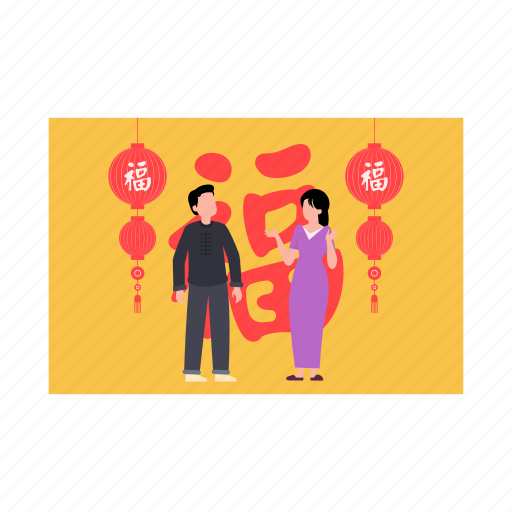 Male, female, standing, talking, newyear icon - Download on Iconfinder