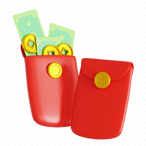 Angpao, money, new-year, traditional, celebration, festival, culture 3D illustration - Download on Iconfinder