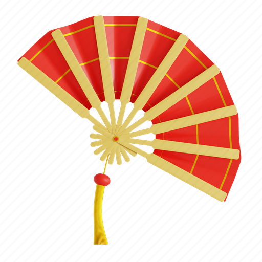 Chinese, fan, air, celebration, festival, traditional, decoration 3D illustration - Download on Iconfinder