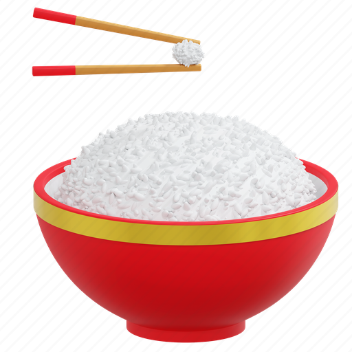 Bowl, rice, chinese, new, year, illustration 3D illustration - Download on Iconfinder