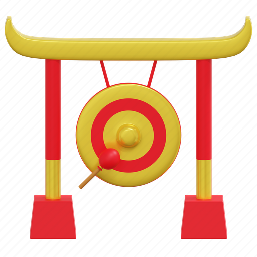 Chinese, traditional, gong, new, year, 3d, icon 3D illustration - Download on Iconfinder