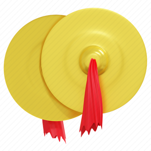 Traditional, cymbal, chinese, new, year, 3d, icon 3D illustration - Download on Iconfinder