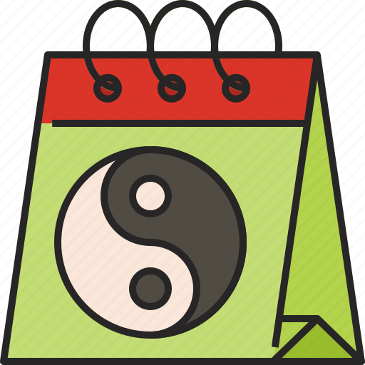 Calendar, chinese new year, cny, lunar new year, chinese, yin yang, event icon - Download on Iconfinder
