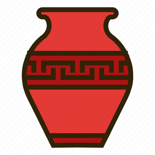 Ceramic vase, chinese new year, decoration, lunar, oriental, pottery, spring festival icon - Download on Iconfinder