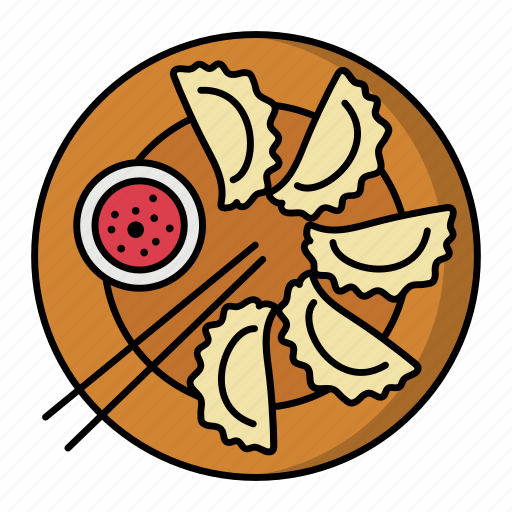 Dumpling, chopsticks, chinese food, sauce, dish, traditional icon - Download on Iconfinder