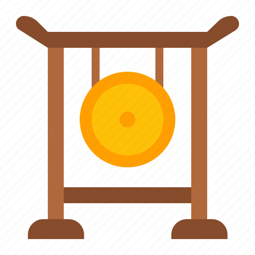 Chinese new year, gong, lunar, music instrument, oriental, spring festival, traditional icon - Download on Iconfinder