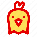 chicken, head, chinese, new, year, zodiac, animal, face