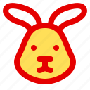 rabbit, bunny, chinese, new, year, zodiac, animal, face