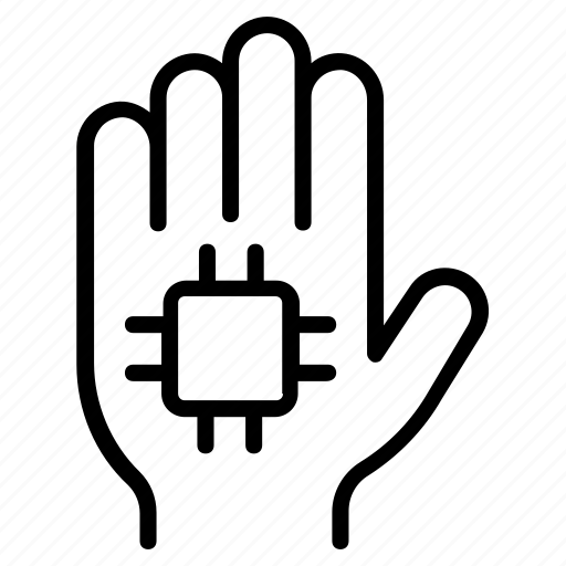 Hand, body, human, chip, microchip, circuit, technology icon - Download on Iconfinder