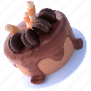 cake, 2, chocolate, dessert, food 