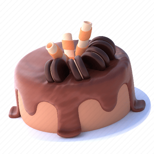 Cake, 2, chocolate, dessert, food 3D illustration - Download on Iconfinder