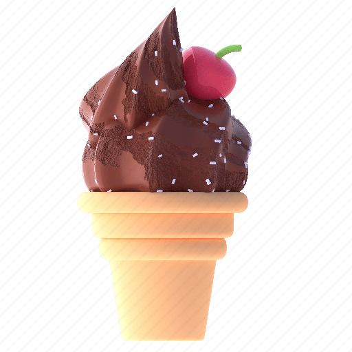 Ice, cream, chocolate, dessert, cake, food 3D illustration - Download on Iconfinder