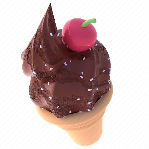 Ice, cream, 2, chocolate, dessert, cake, food 3D illustration - Download on Iconfinder