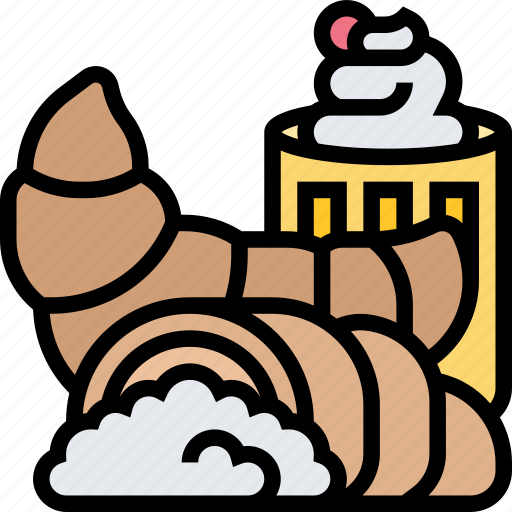 Croissant, chocolate, filling, bread, breakfast icon - Download on Iconfinder