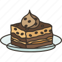 tiramisu, cake, cocoa, layered, pastry