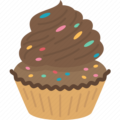 Cupcake, chocolate, baked, dessert, party icon - Download on Iconfinder