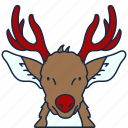deer, reindeer, christmas, rudolf, animal