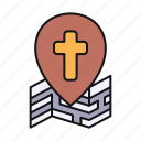 christianity, religion, location, pin