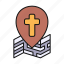 christianity, religion, location, pin 