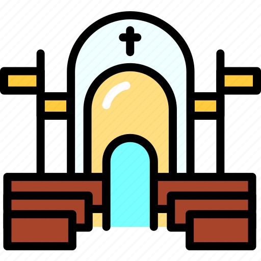 Interior, inside, catholic, church icon - Download on Iconfinder
