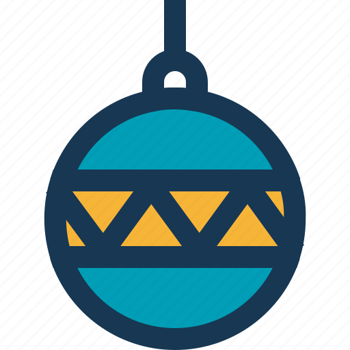 Ball, blue, christmas, circle, toy, yellow icon - Download on Iconfinder