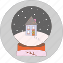 house, snow ball, snowflakes, celebration, decoration, christmas