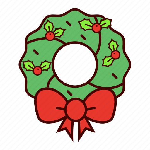 Bow, christmas, decoration, holiday, holly, mistletoe, wreath icon - Download on Iconfinder