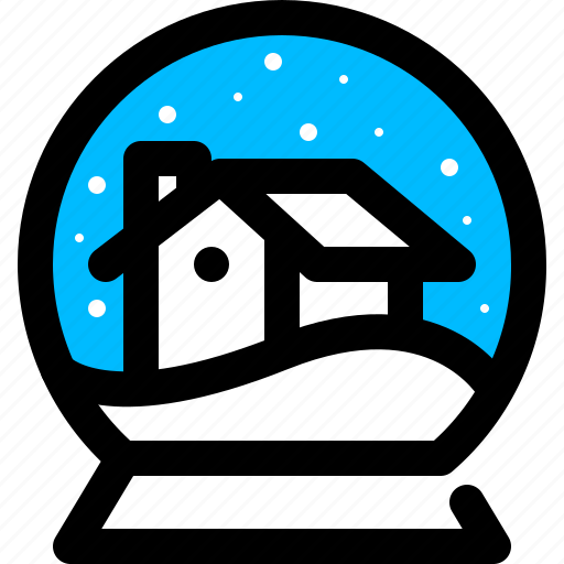 Globe, house, snow, winter icon - Download on Iconfinder