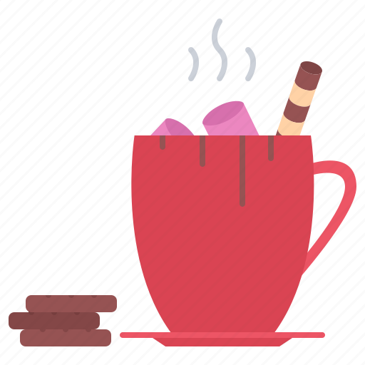 Chocolate, christmas, cocoa, cup, drink, marshmallow, wafer icon - Download on Iconfinder