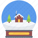 ball, christmas, house, new, snow, tree, year