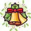 bells, bow, christmas, decoration, jingle, leaf 