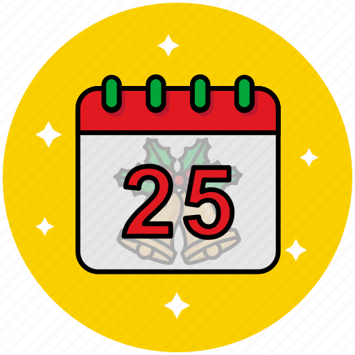 25 december, calendar, christmas, christmas day, holiday icon - Download on Iconfinder