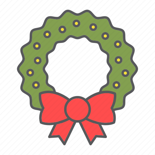 Christmas, bow, xmas, merry, fir, wreath, decorative icon - Download on Iconfinder
