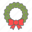 christmas, bow, xmas, merry, fir, wreath, decorative 