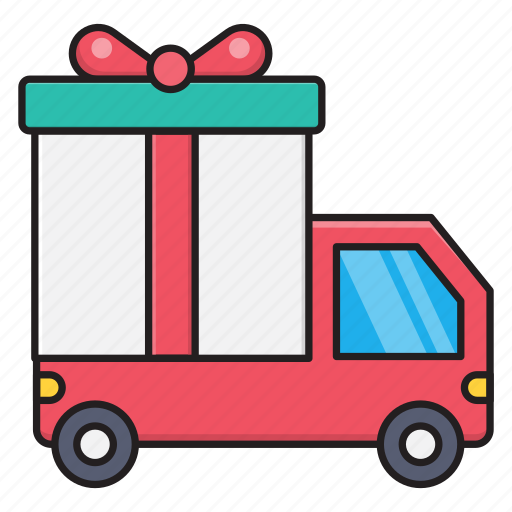 Gift, christmas, delivery, present, truck icon - Download on Iconfinder